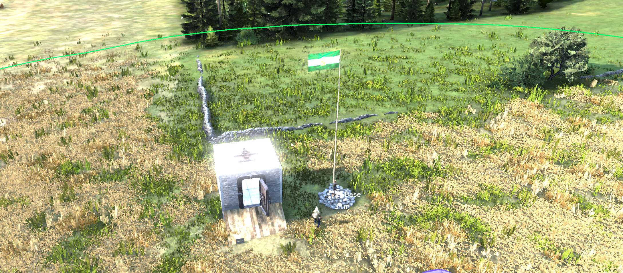 Custom DayZ base and territory flag area
